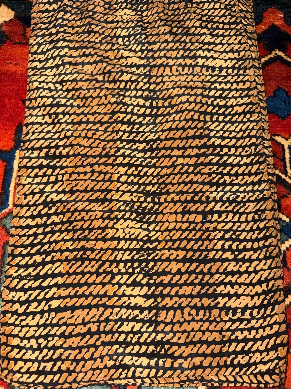 Vintage 100% Silk Scarf Safari print with hand rolled edges